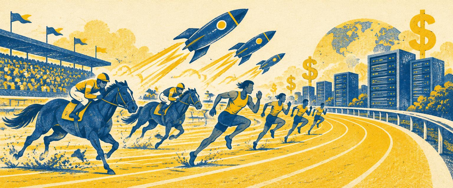 Illustration of the AI race